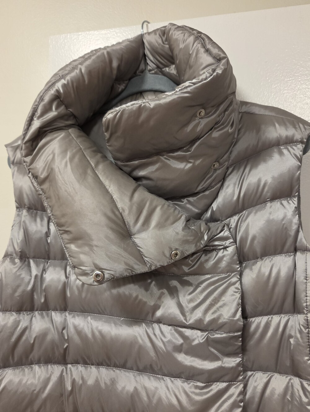 Lauren Ralph Lauren Down Puffer Vest Silver Grey Double Breasted Small - Picture 4 of 11